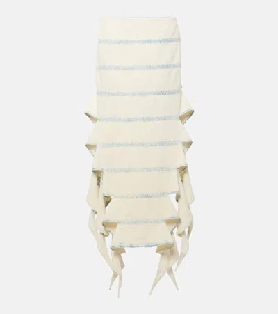 Y/project Bug Asymmetric Midi Denim Skirt In Off-white