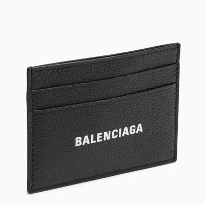 Balenciaga Black Card Holder With Logo Print Men