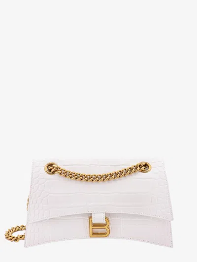 Balenciaga Crush Shoulder Bag In White