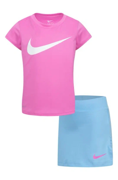 Nike Kids' Dri-fit Scooter T-shirt & Shorts Set In Aquarius Blue
