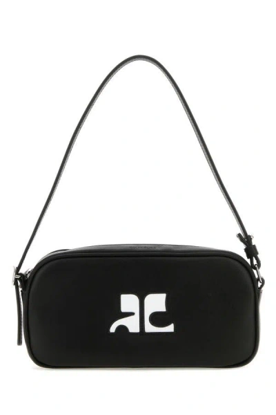 Courrèges Courreges Woman Black Leather Reedition Shoulder Bag