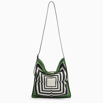 Dries Van Noten Shoulder Bag With Green/white Pattern Women