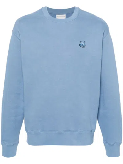 Maison Kitsuné Sweatshirt Mit Logo-patch In Blue