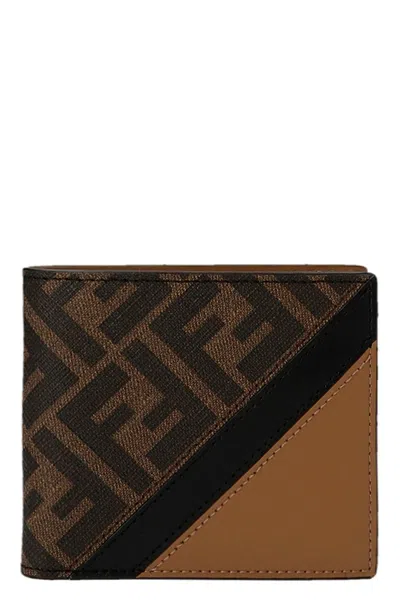 Fendi Men ' Diagonal' Wallet In Brown