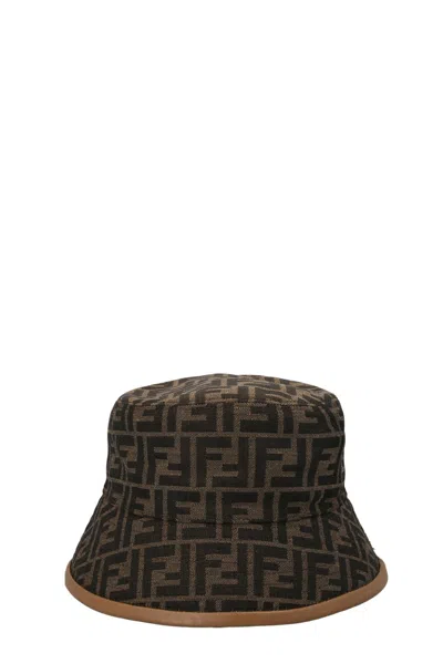 Fendi Men Logo Bucket Hat In Brown
