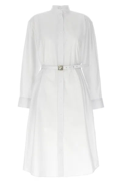 Fendi Women 'ff' Shirt Dress In White