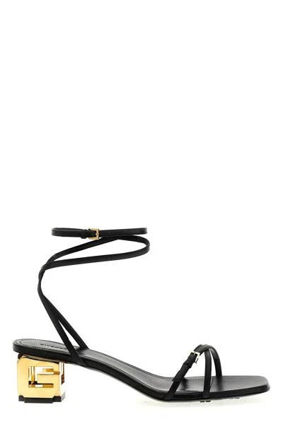 Givenchy G Cube Leather Sandals In Black