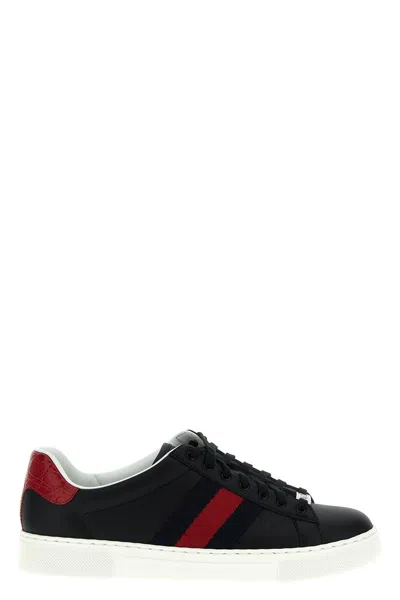 Gucci Men ' Ace' Trainers In Black