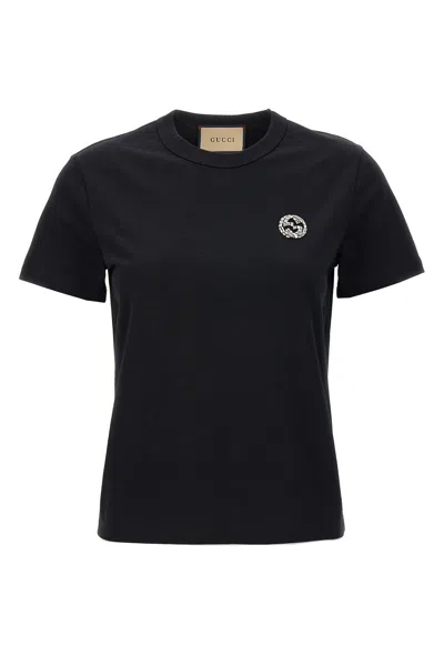 Gucci Women 'incrocio Gg' T-shirt In Black