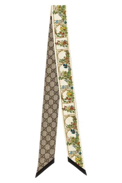 Gucci Women Floral Bow And Animals In Multicolor