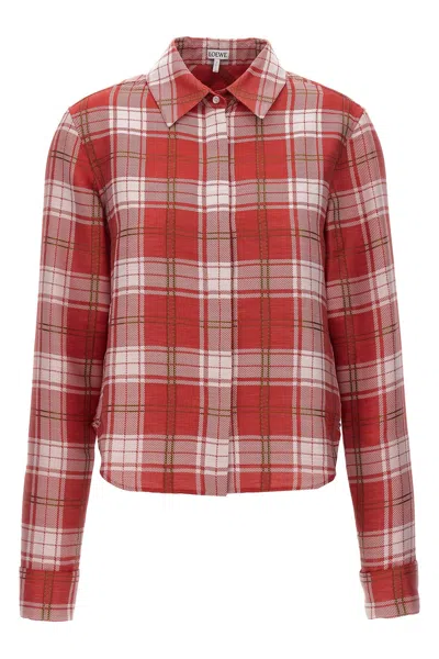 Loewe Check Shirt In Red