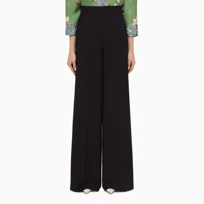 Max Mara Wool And Mohair Wide-leg Trousers In Blue
