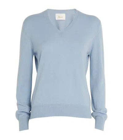 Harrods Cashmere V-neck Jumper In Blue