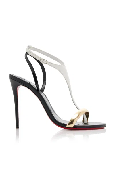 Christian Louboutin Athina 100mm Hardware-detailed Leather Sandals In Black,white
