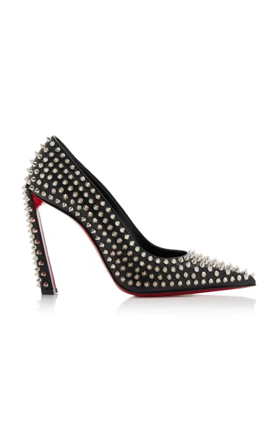 Christian Louboutin Condora Spikes 100mm Studded Leather Pumps In Black
