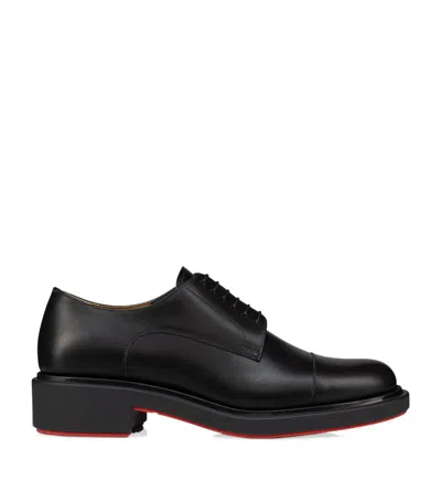 Christian Louboutin Urbino Leather Derby Shoes In Black
