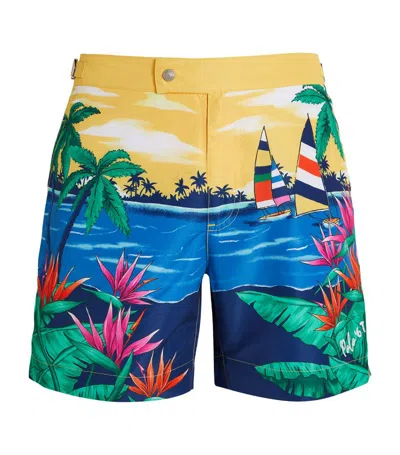 Polo Ralph Lauren Printed Monaco Swim Shorts In Multi