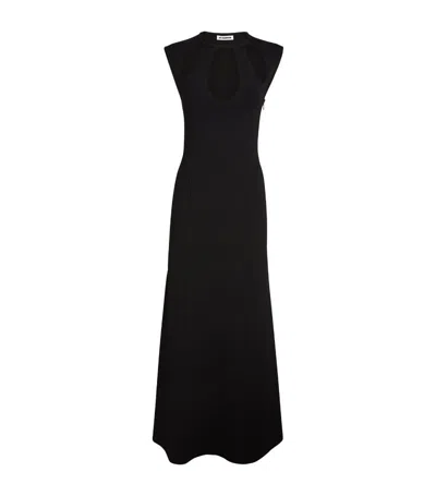 Jil Sander Cut-out-detail Maxi Dress In Black