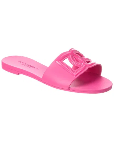 Dolce & Gabbana Dg Logo Rubber Sandal In Pink