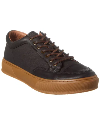 Frye Hoyt Low Lace Canvas & Leather Sneaker In Black