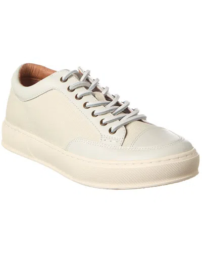 Frye Hoyt Low Lace Canvas & Leather Sneaker In White