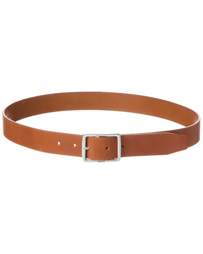 Hugo Boss Rudolf Leather Belt In Brown