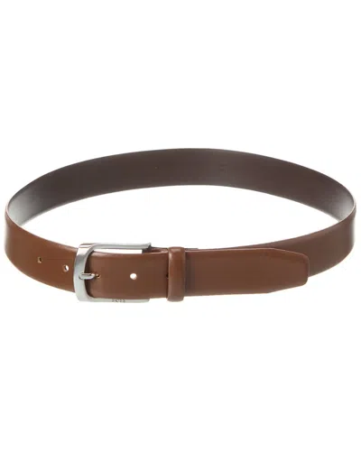 Hugo Boss Udo Leather Belt In Brown