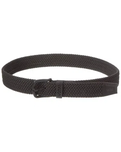 Hugo Boss Sash Leather-trim Belt In Black