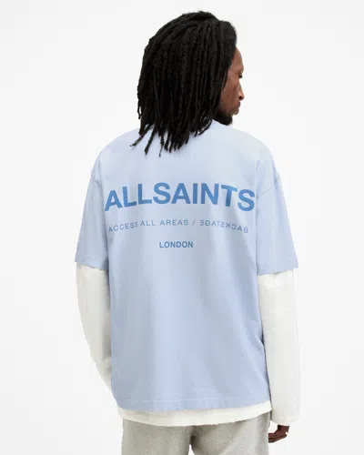 Allsaints Access Oversized Crew Neck T-shirt In Bethel Blue