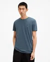 Allsaints Tonic Crew Neck Slim Ramskull T-shirt In Workers Blue