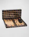 Bey-berk Art Deco Travel Backgammon Set In Multi-color