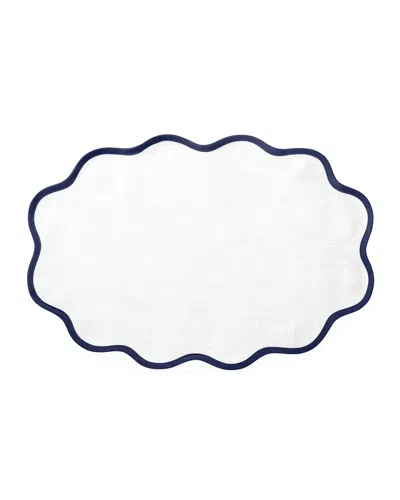 Matouk Casual Couture Scallop Placemats, Set Of 4 In Sapphire
