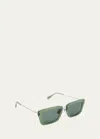 Jacquemus Les Lunettes Soli Acetate Rectangle Sunglasses In 050 Multi-green
