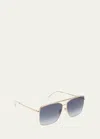 Isabel Marant Angular Stainless Steel Aviator Sunglasses In 9o Rose Gold