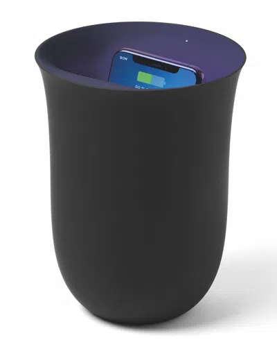 Lexon Design Oblio Wireless Charging Station With Built-in Uv Sanitizer In Matt Black
