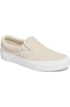 Vans Classic Leather Slip-on Trainers In Birch/ True White Suede