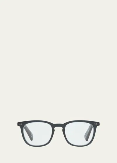 The Book Club The Whirl Acetate Square Reading Glasses In Ink Blue