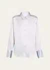 Frame The Standard Silk Button-front Shirt In Denim Blue