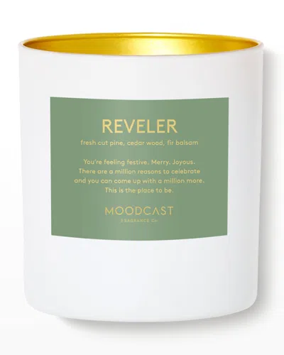 Moodcast Fragrance Co. 8 Oz. Reveler Candle In White And Gold