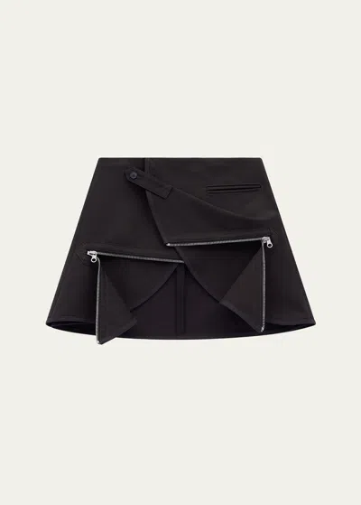 Courrèges Layered Zipper Mini Skirt In Black