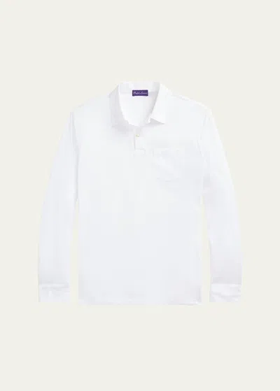 Ralph Lauren Men's Luxury Lisle Polo Shirt In White