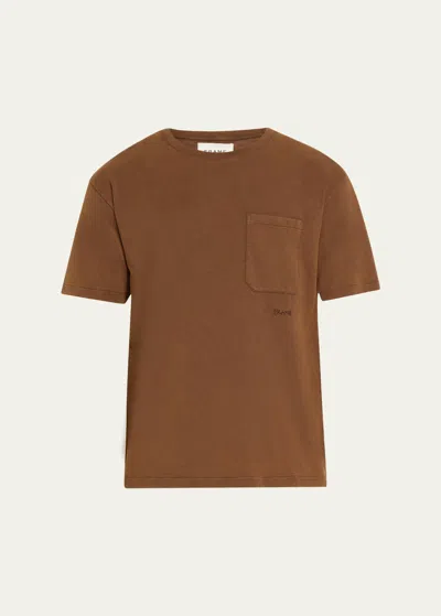 Frame Men's Relaxed Vintage Washed Tee In Brown