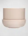 Iittala Nappula Plant Pot With Saucer - Beige In Pink