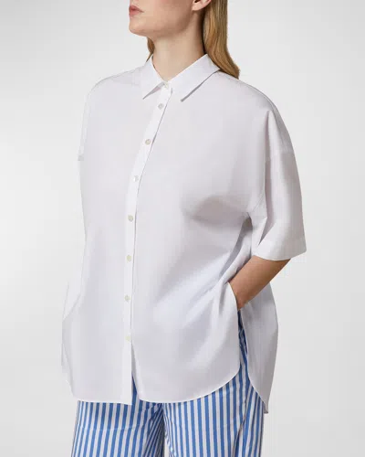 Marina Rinaldi Plus Size Harry Oversized Cotton Poplin Shirt In White