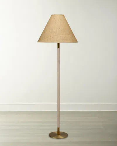 Jamie Young Morgana Floor Lamp In Antique Brass, Natural
