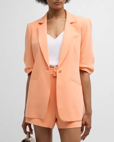 Cinq À Sept Khloe Crepe 3/4-sleeve Blazer In Marmalade