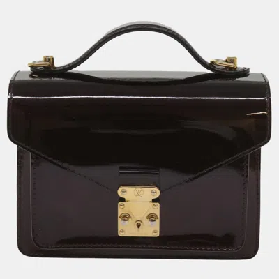 Pre-owned Louis Vuitton Burgundy Patent Leather Monceau Satchel Bag