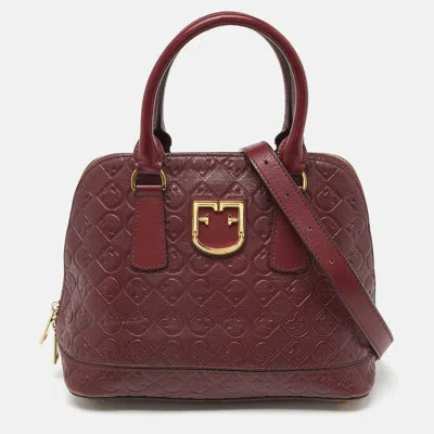 Pre-owned Furla Burgundy Leather Dome Satchel