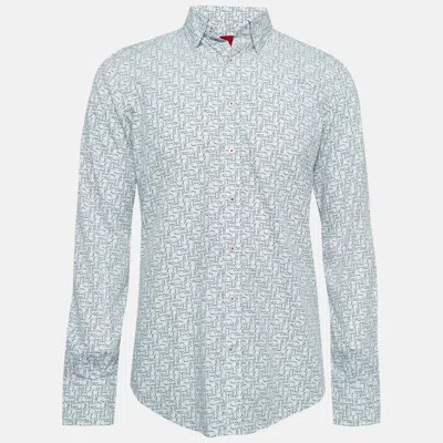 Pre-owned Ch Carolina Herrera White Printed Cotton Long Sleeve Shirt M