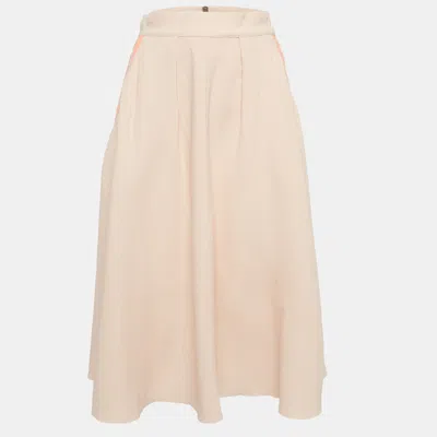 Pre-owned Roksanda Ilincic Pink Contrast Trim Crepe Pleated Midi Skirt S